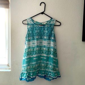 Beach lunch lounge collection turquoise blouse. 100% viscose fabric.